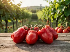 Zbliżenie na intensywnie czerwony kwiat hibiskusa z wyraźnym żółtym słupkiem w słonecznym, ogrodowym otoczeniu.